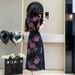 New Chinese-Style Traditional Dress For Women-Summer High-End Fashion With Slimming Effect, Floral Chiffon Long Skirt_ecoleips.com