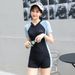 Women's One Piece Swimsuit Long Sleeve Sun Protection Racing Style for Swimming Pool And Surfing Flat Angle Design Adult Clothing_ecoleips.com