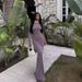 2025 Foreign Trade European And American Ins Style Round Neck Slim Fit Long Sleeve Sexy Backless Bodycon Dress_ecoleips.com