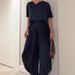 Women's Clothing Solid Color Casual Loose Comfort Round Neck Wide Leg Pants Suit_ecoleips.com