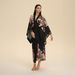 Aria Basics Yaoting European American New Satin Plus Size Nightgown For Women Spring And Autumn Printed Sleeve Long Nightdress_ecoleips.com