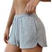 2025 Spring New High Sports Fitness Drawstring Elastic Waist Casual Solid Color Shorts Three Cents_ecoleips.com