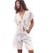 's Best-selling Cross-border European And American Fashion Women's Casual Short-sleeve V-neck Lace-up Lace_ecoleips.com