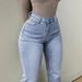 Women's High Waist Skinny Flared Jeans - Sexy Solid Color Denim Pants With Hip-Lifting Fit, Stretch Comfort For Everyday Wear_ecoleips.com
