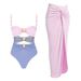 Women's Clothing One Piece Swimsuit Set For Women, Gold Plated Round Color Block Hollow Sexy Bikini_ecoleips.com