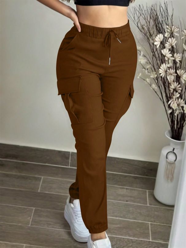 Women's Sportswear Pants Elastic Cuffs Large Pockets Drawstring Hems Relaxed Everyday Wear Comfortable Feshion_ecoleips.com