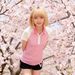 Women's Sweet Youthful Short Sleeve Polo Collar Top Color Block Pink White Raglan Sleeves Fitted Waist Wholesale_ecoleips.com