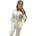 Women's Clothing Temperament Waist Shirt Cardigan Trousers Two Piece Suit_ecoleips.com