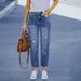 Women's Clothing High Stretch Small Feet Denim Trousers_ecoleips.com