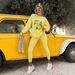 Spring Women's Clothing European And American Casual Tight Trousers Loose Sweater Set Two-piece Set_ecoleips.com