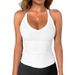 2025 European And American Cross-border Women's Ribbed Tank Top, Summer Basic Style, Sexy Slim-fit Camisole With V-neck_ecoleips.com
