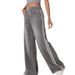 Vintage Washed Blue Side Stripe Jeans For Women - Y2K High Street Design, Loose Fit Wide Leg Trousers With Retro Style_ecoleips.com