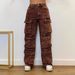 Women's Clothing Fashion Street Style Pocket Diamond Casual Jeans_ecoleips.com