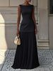 Women's Solid Color Sleeveless Knitted Vest And Skirt Two-Piece Set Style Clothing_ecoleips.com