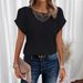 2026 European And American Spring Summer New Style Independent Station Lace Patchwork Short Sleeve T-Shirt In_ecoleips.com