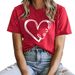 Cross-border Independent Site Best-selling Heart-printed Red Round-neck Loose T-shirt, Exclusively Available On_ecoleips.com