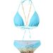 Women's Clothing Sexy Multi Color Chain Bikini Three Piece Set Printed Lace Swimsuit_ecoleips.com