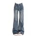 Ladies Jeans Flare Trousers Leisure Slimming Vintage Inspired Autumn High Waist Bell Women's Pants Flared Jeans Jeans Y2k_ecoleips.com
