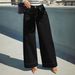 Women's Black Wide Leg Jeans Fashionable Design Casual Style Perfect For Autumn Available_ecoleips.com