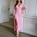 Sexy Spaghetti Strap High Slit Long Dress For Women Evening Party Vacation Wear_ecoleips.com