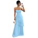 "Strapless Elegant Cake Dress For Women - European & American Style Party Wear, Flattering Fit, Breathable Polyester_ecoleips.com
