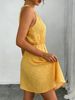 Mini Dress Spring Summer Women Yellow Polka Dot Halter Neck Cutout A-Line Cute Casual Vacation Beach Date Brunch Dress_ecoleips.com