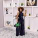 Summer Halter Neck Denim Jumpsuit For Women Backless Single Breasted Lapel Trousers_ecoleips.com
