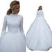 Elegant African Muslim Wedding Dress – Modest Long Sleeve High Neck Lace Gown With Vintage Train For Bridal Ceremonies_ecoleips.com