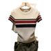 Women's Striped Knit Top Short Sleeved Sexy Slimming Trendy Base Layer Spring Summer_ecoleips.com