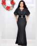 Women's Clothing Elegant Temperament Women's Dress High Elastic Sequins V Neck_ecoleips.com