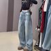 Women's Vintage Star-Embossed Flare Jeans – High-Waisted Wide-Leg Denim Pants With Rhinestone Detailing (Blue, Sizes S-XL)_ecoleips.com
