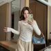 Tredy Fashioable Striped Log-sleeve T-shirt Wome, Korea Retro Style, Two-piece Base Shirt For Sprig Ad_ecoleips.com