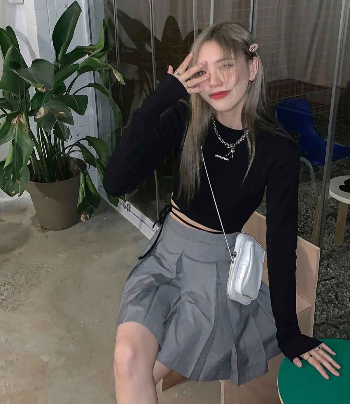 Women's Lace up Long Sleeved T-Shirt Trendy Cropped Base Layer Short Top for Spring And Autumn 2024 New Style Sexy_ecoleips.com