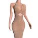 Verve Elegant Fashion Backless V-Neck Sleeveless Rhinestone Embellished Bodycon Long Dress Evening Gown Women's Clothing_ecoleips.com