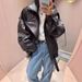 Aria Basics Cross-border Lambskin Biker Jacket, Loose-fitting PU Leather Coat, Oversize New High-end Simple Early Autumn Outerwear_ecoleips.com