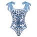 Women's Retro Print One Piece Swimsuit Conservative Beach Dress Two Piece Set Exclusive 2025 In Stock_ecoleips.com