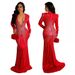 new product fashion fashion sexy deep V-neck host hot diamond long dress long group women_ecoleips.com