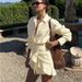 TARUXY Lace Up Shirt Dress Women's Summer New Vacation Lazy Solid Lapel Bodycon Irregular Shirt Dress Female Travel Beach Dress_ecoleips.com