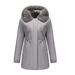 girl Seasonal Lis Japanese And Korean Expor Parka Mid-Lengh Two-Way Hooded Fur Collar Slim Fi Winer Women's Coon_ecoleips.com