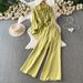 Korean Style Women's Sun Protective Long Sleeved Shirt And High Waisted Wide Leg Trousers Two Piece Set Bamboo Leaf Embroidered Casual Outfit_ecoleips.com