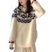 girl Feil Island Loose Round Neck Sweater For Women, Autumn And Winter Thickened Retro College Style Jacquard Versatile_ecoleips.com