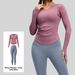 High Waisted V Neck Nude Yoga Wear Sports Fitness Set For Women Hip Lifting Running Cycling Clothing_ecoleips.com