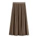 Multicolor Pleated Skirt For Women, New Style For Spring And Summer, High Waist, A Line, Drape, Slim, Medium And Long, Versatile Long Skirt_ecoleips.com
