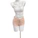 Women's High Waist Slimming Denim Shorts Pink Single Breasted Slim Straight Leg Hot Pants Versatile Spring Summer Hot Girl Style_ecoleips.com