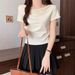 Korean-Style Short-Sleeved T-Shirt For Women's Summer With A Unique Design Sense, A Slim And Slimming Style With A Wavy_ecoleips.com
