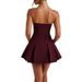 Women Elegant Strapless Pleated Mini Dress Casual Dating Party Outfit_ecoleips.com