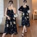 Spring New Korean Fashion Ink Painting Bowknot 2-Piece Maternity Dress_ecoleips.com