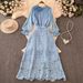 French Retro Chiffon Blouse And Slim Fitting Bodycon Skirt Set for Women round Neck Lace Trim Elegant Women's Clothing_ecoleips.com