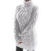 Women’s Chunky Knit Turtleneck Sweater Dress – Oversized Cable Stitch, Double-Layered Collar, Warm & Stylish (S-3XL, 4 Colors)_ecoleips.com