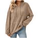 Aria Basics European And American Cross-Border Trade 2025 Autumn Winter New Solid Color Long Sleeve Hooded Ribbed Brushed_ecoleips.com